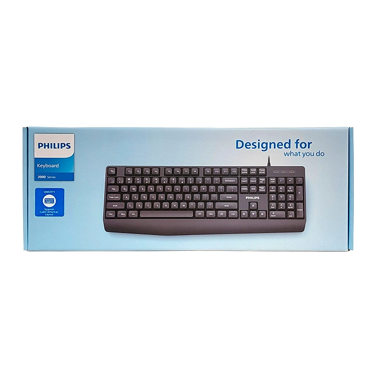 Teclado Philips Serie 2000 USB 104 Keys Negro Art.SPT6237B